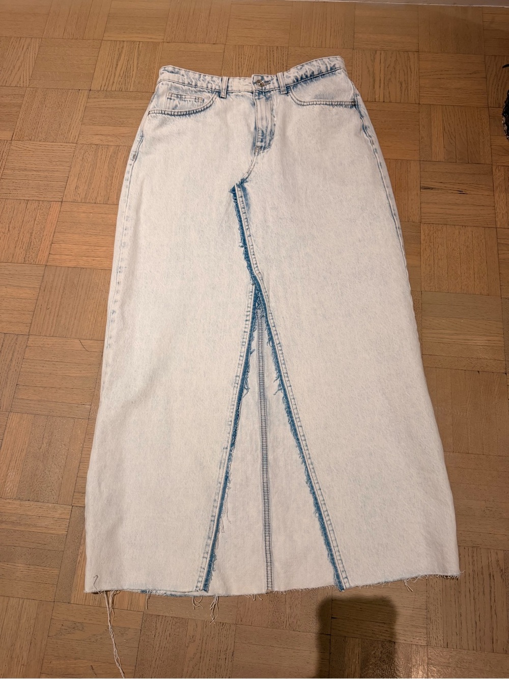 Zara NEW Light Wash Denim Maxi Skirt - Women's Jeans Style NWOT